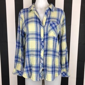Rails Yellow and Blue Plaid Button-Down Shirt